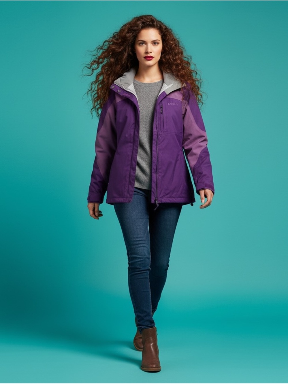 Cabela's Dry-Plus Hooded Purple Jacket Size M